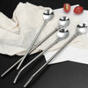 Stainless steel spoon with straw 4 pcs set reusable Long Straight Elbow Tube Straw Spoon Stainless Steel Silver Portable Coffee Teaspoon Kitchen Bar Drinking Accessories Dinnerware