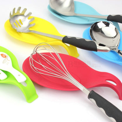 Spoon Rest Holders Fork Spatula Rack Shelf Organizer Plastic Spoon Rest Chopsticks Holder Non-slip Spoons Pad