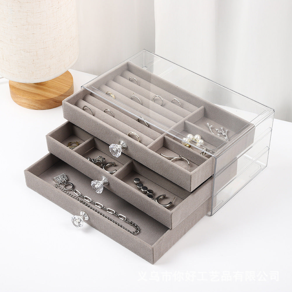 Acrylic Velvet Jewelry Organizer