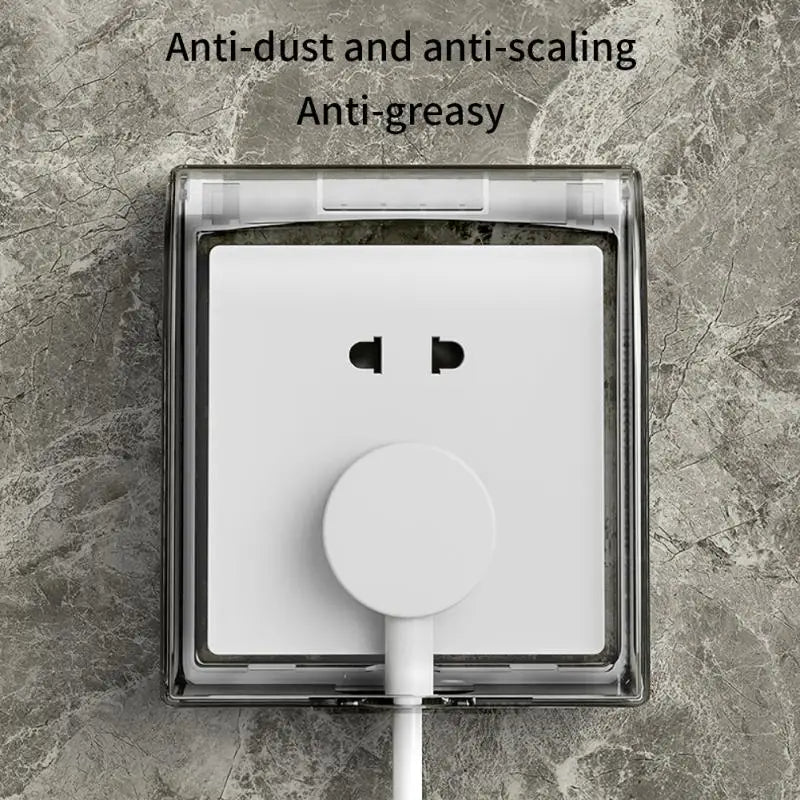 Self-adhesive Wall Socket Box Waterproof Paste Doorbell Plate Panel Cover Switch Button Protection Cover Socket Box