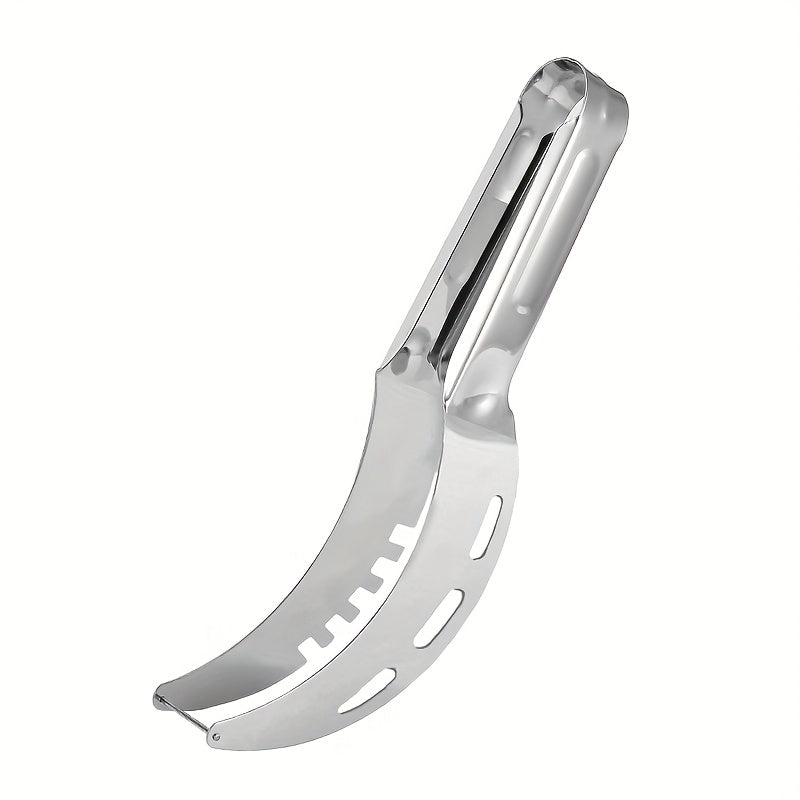 1 Watermelon Slicer, Stainless Steel Watermelon Chunk Slicer Fast Safe Watermelon Knife, Fast Safe Watermelon Cutter - Stainless Steel Fruit Salad And Melon Cube Cutter - Kitchen Gadgets And Additions