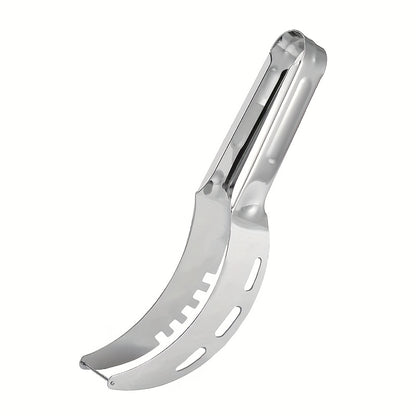 1 Watermelon Slicer, Stainless Steel Watermelon Chunk Slicer Fast Safe Watermelon Knife, Fast Safe Watermelon Cutter - Stainless Steel Fruit Salad And Melon Cube Cutter - Kitchen Gadgets And Additions