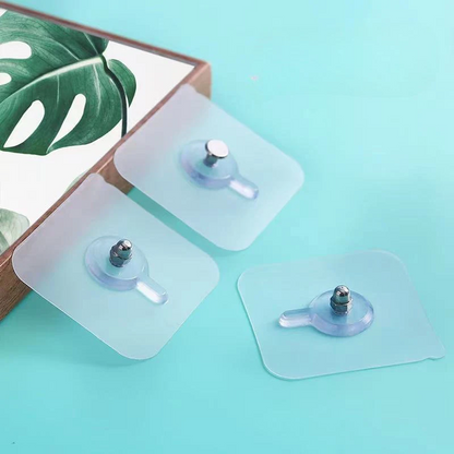 1pcs PVC Strong Adhesive Wall Hooks for Posters Seamless Wall Hooks Waterproof Durable Transparent Kitchen Bathroom Screw Hooks Hangers