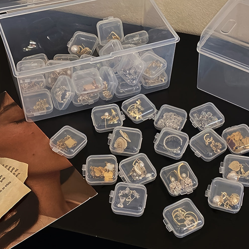 6 Pcs Clear Plastic Storage Box Set - Ultra-Visible, Stackable & Space-Saving Solution For Hair Accessories, Jewelry, DIY Rice Beads, Hardware & Craft Supplies - Versatile, Lightweight Organizer Cases Organization, Storage