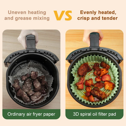 Silicone Air Fryers Oven Baking Tray Fried Pizza Chicken Mat AirFryer Silicone Pot Round Reusable Cake Pan Air Fryer Accessories