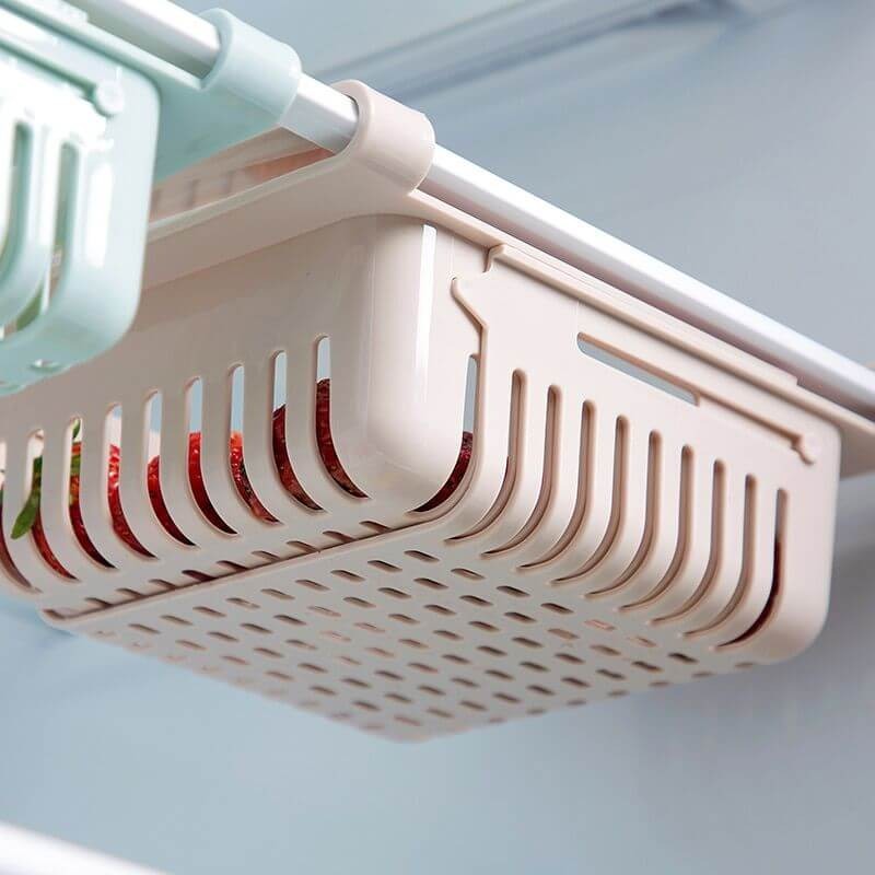 Maximize Your Fridge Space with Stretchable fridge organizer basket adjustable space saver storage basket kitchen accessories basket for fridge kitchen gadget basket for kitchen