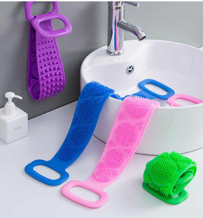 Enjoy a Full body Scrub with our Silicon Back Scrubber The Perfect Accessory for a Deep Cleansing and Relaxing Shower Experience soft loofah bath belt body scrubber brush