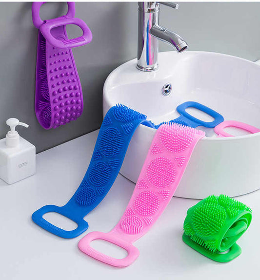 Enjoy a Full body Scrub with our Silicon Back Scrubber The Perfect Accessory for a Deep Cleansing and Relaxing Shower Experience soft loofah bath belt body scrubber brush