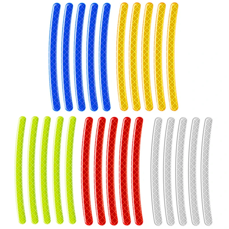 20pcs Car Wheel Hub Casting Sticker Rim Casting Strips Shoous Night Driving Bike Motorcycle Sticker