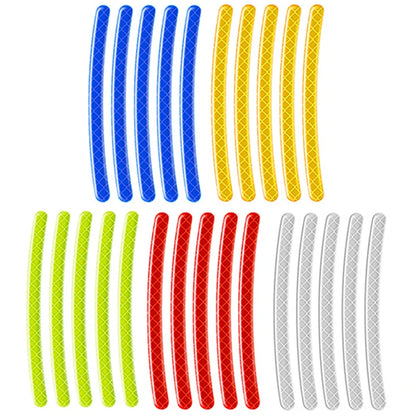 20pcs Car Wheel Hub Casting Sticker Rim Casting Strips Shoous Night Driving Bike Motorcycle Sticker