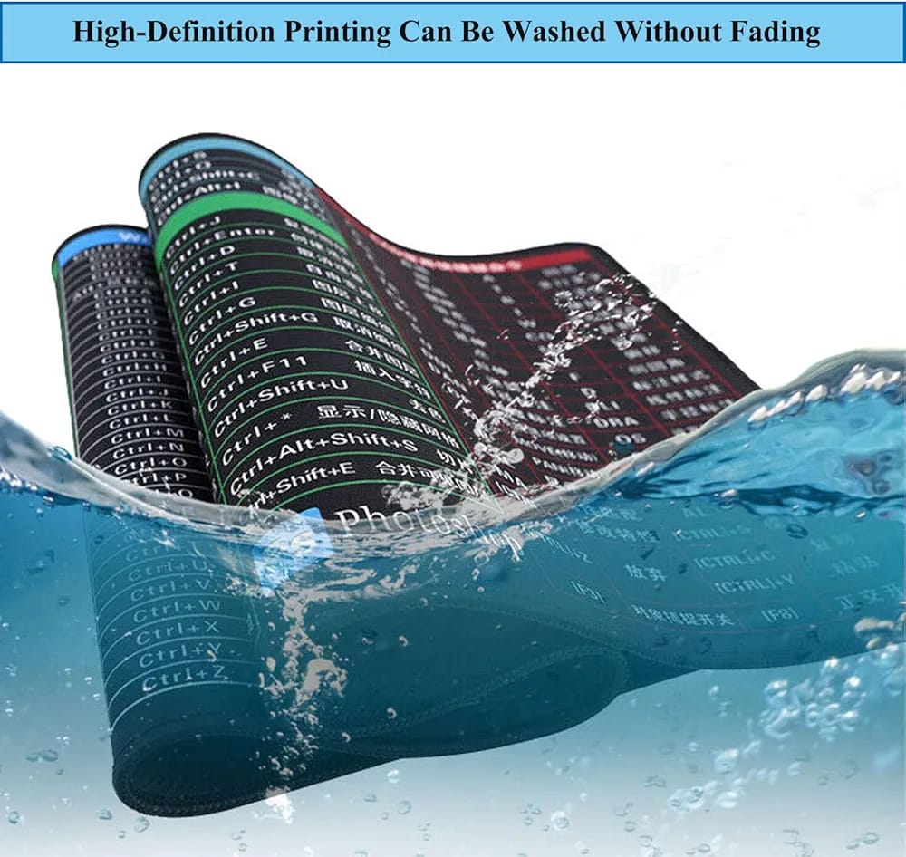 Shortcut keyboard mat (30*80cm) - Office Shortcut Keys Rubber Mat Mouse Pad
