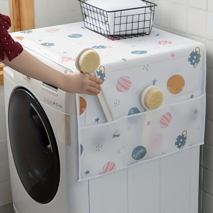 Dustproof fridge cover with pockets, waterproof cover for fridge, oil proof fridge organizer cover, kitchen accessories, kitchen organizer fridge accessories Plastic cover,