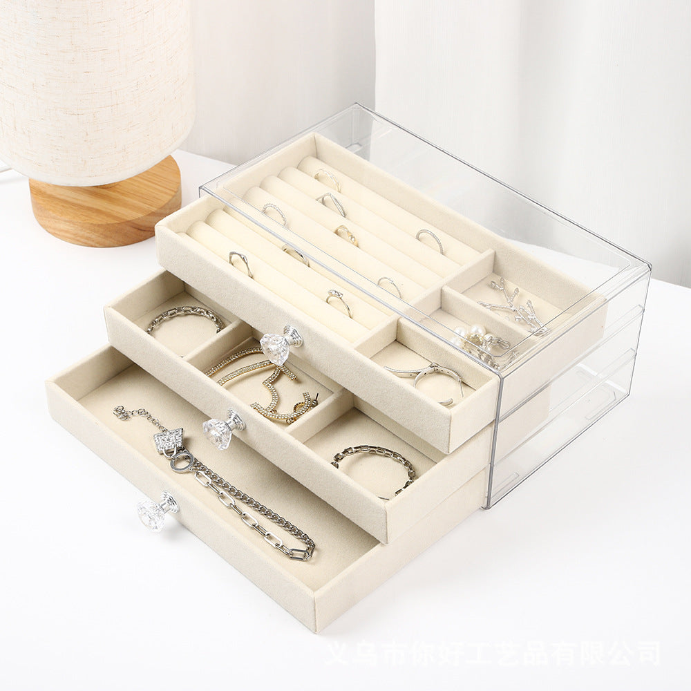 Acrylic Velvet Jewelry Organizer