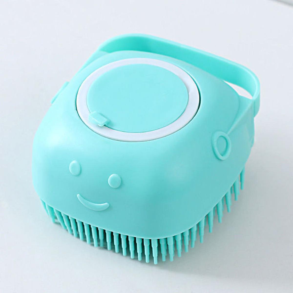 Silicone Body Bath Brush - Exfoliating, Massaging, and Cleansing Tool - Blue, Pink and Yellow