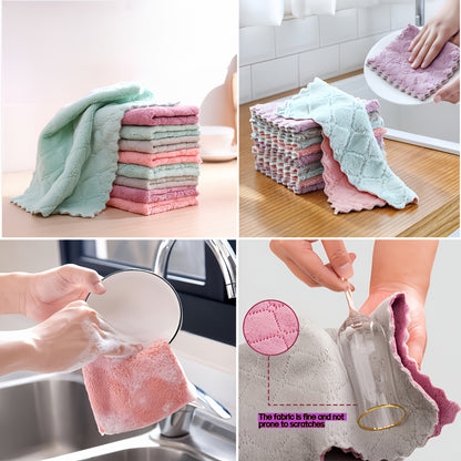 Kitchen Microfiber Towel Absorbent Kitchen Cleaning Cloth Non-stick Oil Dish Towel Tableware Household Cleaning Cloth