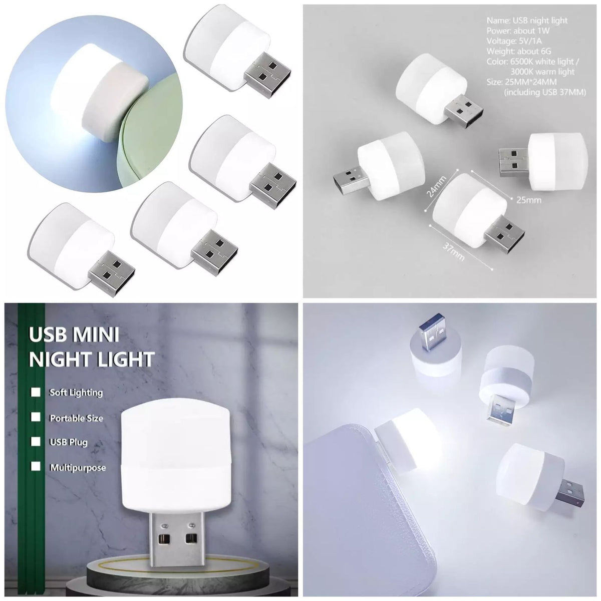 Mini USB Bulb Warm White LED Light for Camping Emergency Blackout Backup Power Outage Battery Operated Portable Lantern