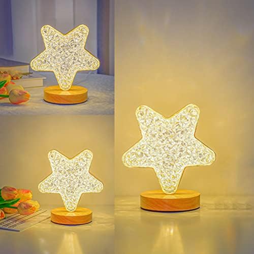 Rechargeable LED Night Light Stars Shape, Decorative Light by Niken Iron, Ideal for a Child's or a Girl's Bedroom