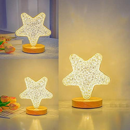 Rechargeable LED Night Light Stars Shape, Decorative Light by Niken Iron, Ideal for a Child's or a Girl's Bedroom