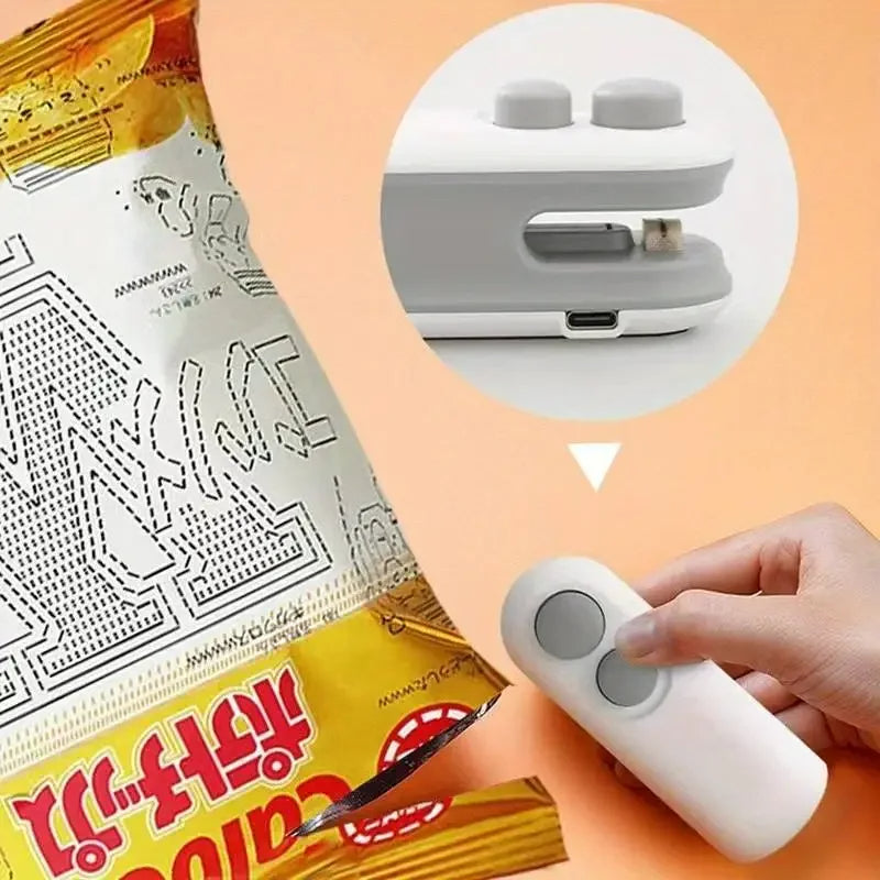 1pc Snack Bag Sealing Machine | Portable Mini Sealer with Built-in Lithium Battery, Rechargeable, Magnetic, Ideal for Home and Travel Use, Includes Charging Cable
