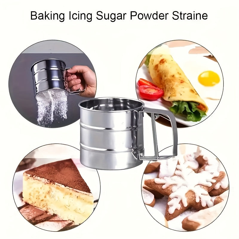 1pc of Semi-Automatic Flour Sifter, Handheld Flour Sieve, New Model for Filtering Flour, Baking Tool for Dusting, Kitchen And Restaurant Utensil