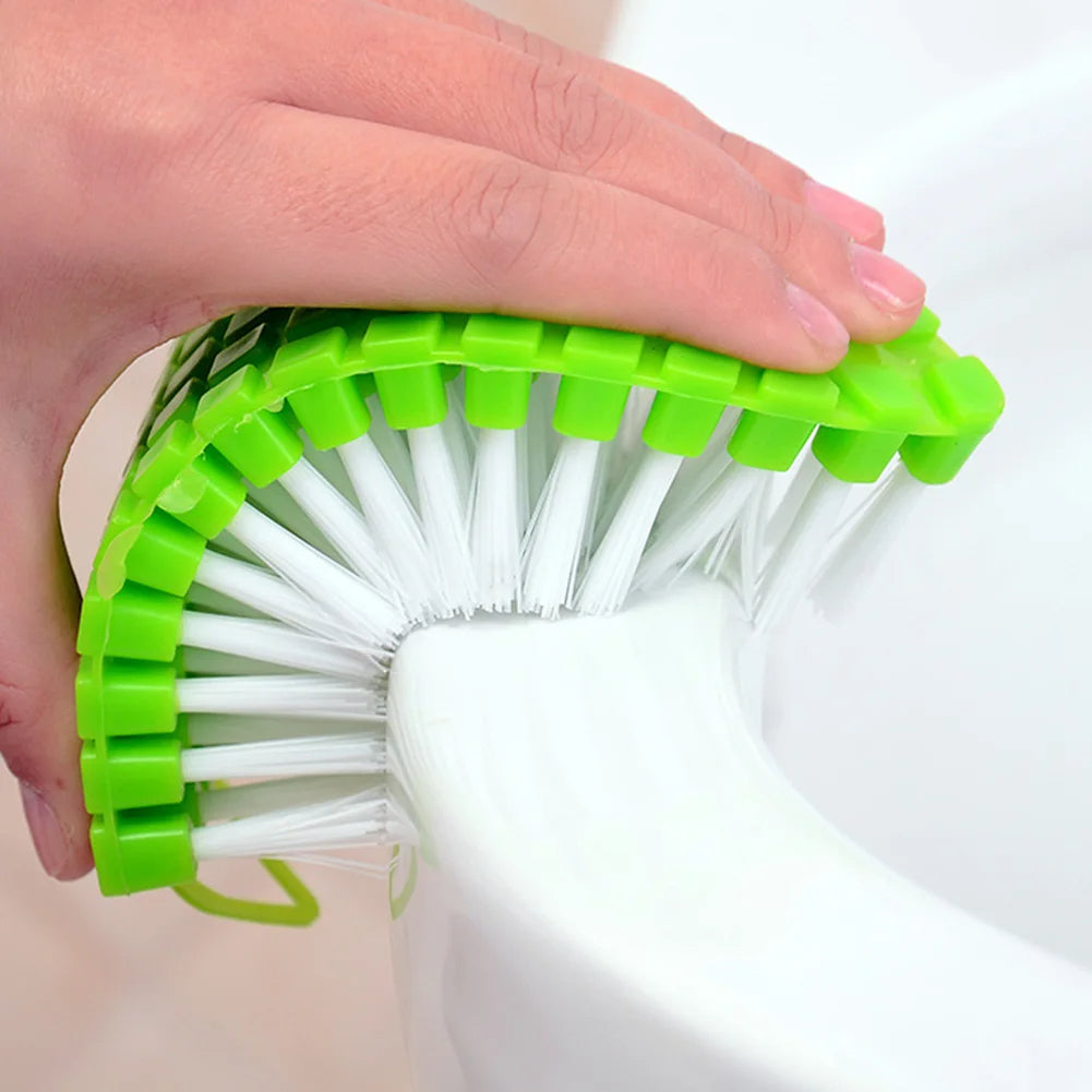 Flexible Bending Soft Brush for Home Kitchen Sink Books Corner Scrubber 360 Degree Rotating Durable Wash Clothes Toilet Brush with Hook