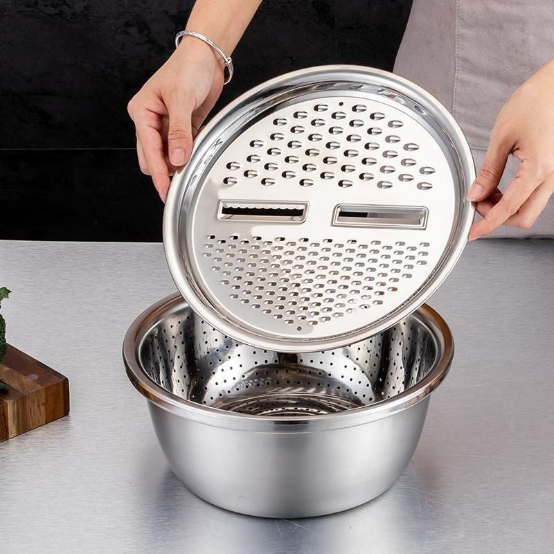 Multifunctional Stainless Steel Colander with Grater