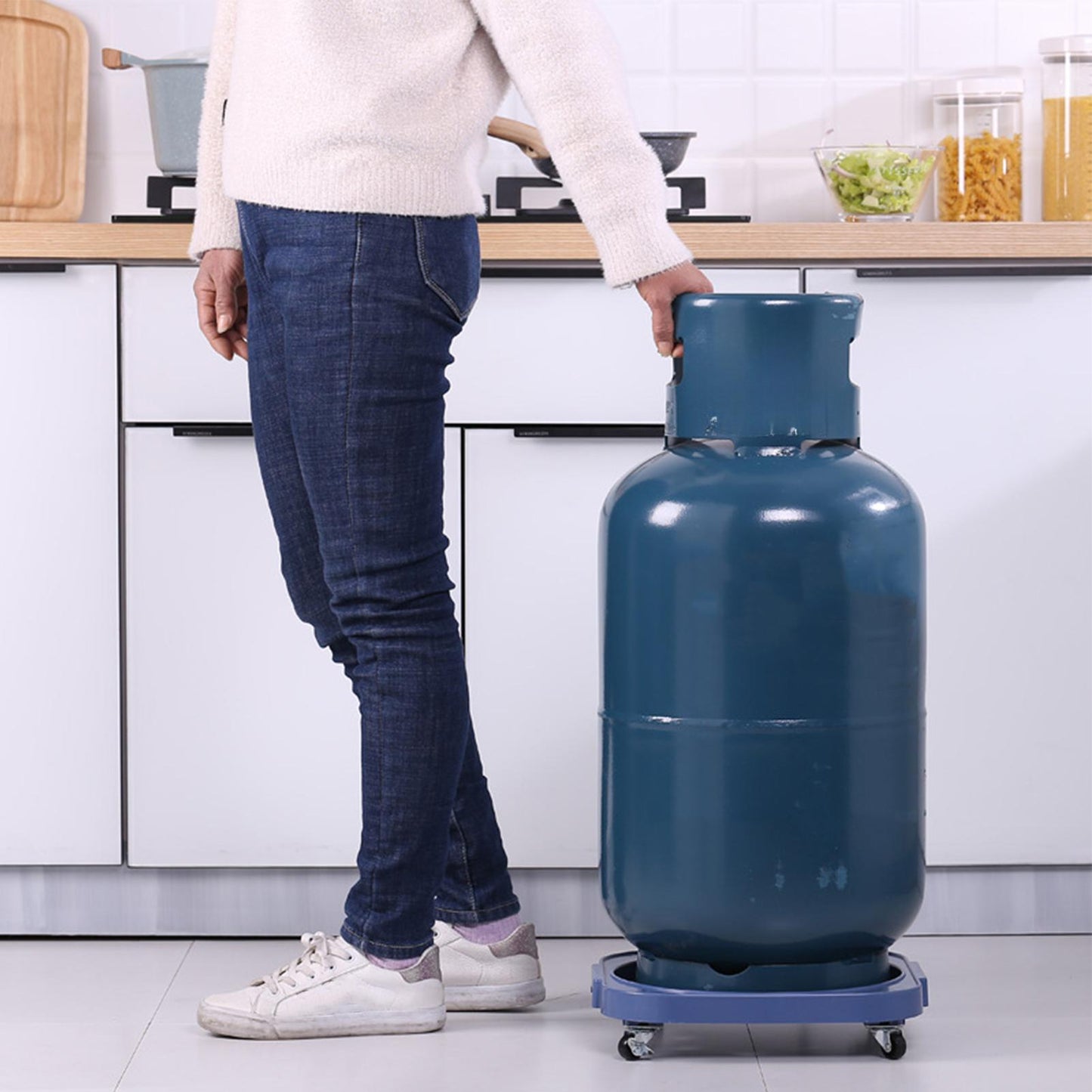 Gas cylinder base with wheel - Heavy quality