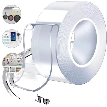Double Sided Washable Adhesive Tape Reusable and Washable Adhesive Silicone Nano Tape with Multi-Functional Anti-Slip