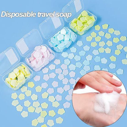 Travel-Friendly Scented Foaming Soap box - Portable Hand Wash - Convenient - Portable Hand Soap, Floral Soap Flakes in a Box, Travel Portable Disposable Petal Soap, Very Suitable for Carrying Out