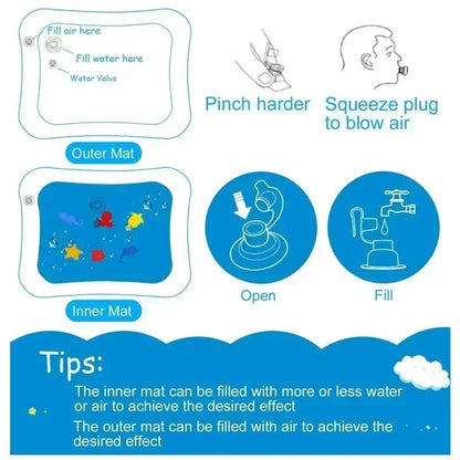 Happy Tummy Time Water Play Mat for Babies size 69x50x8cm