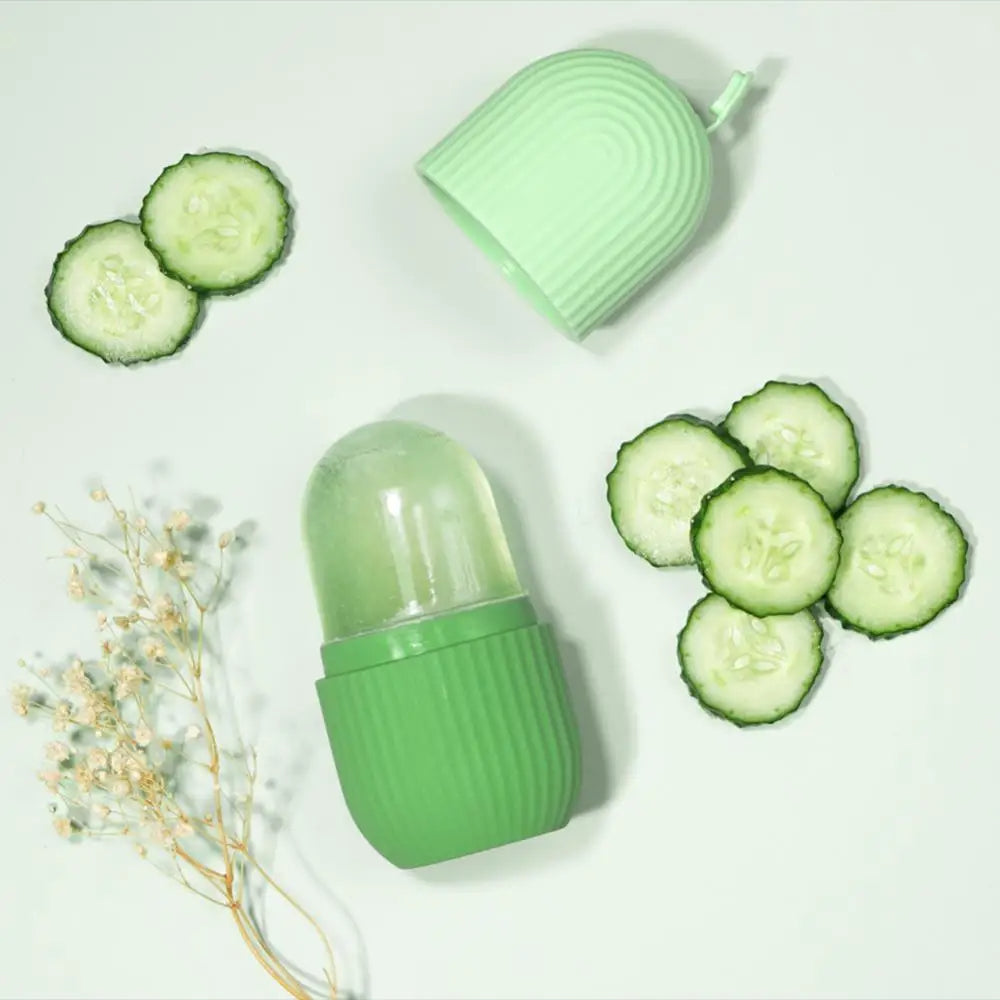 Silicone Cube Tray Shape Face Facial Ice Roller Massage Face Massage Roller Frozen Facial Reusable Ice Face Roller Skincare Tool