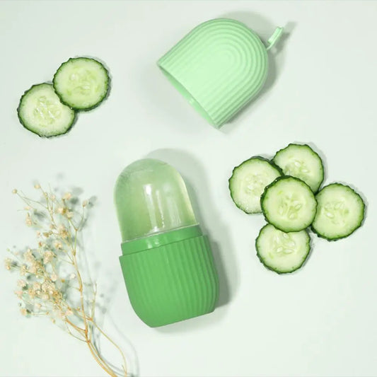 Silicone Cube Tray Shape Face Facial Ice Roller Massage Face Massage Roller Frozen Facial Reusable Ice Face Roller Skincare Tool