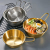 golden sauce pan 14 cm Round Rice Wine Bowl with Handle 304 Stainless Steel Household Food Sauce Bowls Cups Tableware Dinnerware Kitchen Utensils