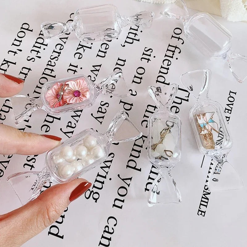 Mini Transparent Storage Box Creative Plastic Candy Ring Earrings Necklace Boxes Holder Showcase Jewelry Organizer