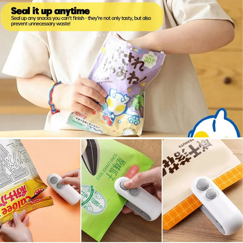 1pc Snack Bag Sealing Machine | Portable Mini Sealer with Built-in Lithium Battery, Rechargeable, Magnetic, Ideal for Home and Travel Use, Includes Charging Cable