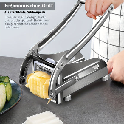 Stainless Steel Vegetable Cutter - French Fries Cutter, Potato Chipper, Onion Chopper, Food Chopper - Kitchen Supplies, Kitchen Gadgets, Kitchen Accessories, Birthday Gift