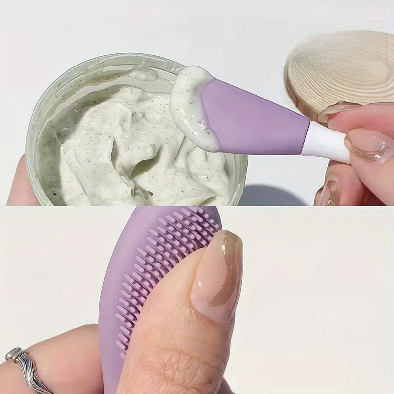 Silicone Double Head Mask Brush, Silicone Face Wash Brush, Mud Film Special Scraper Applicator, Facial Cleansing Brush, Cleaning Tool