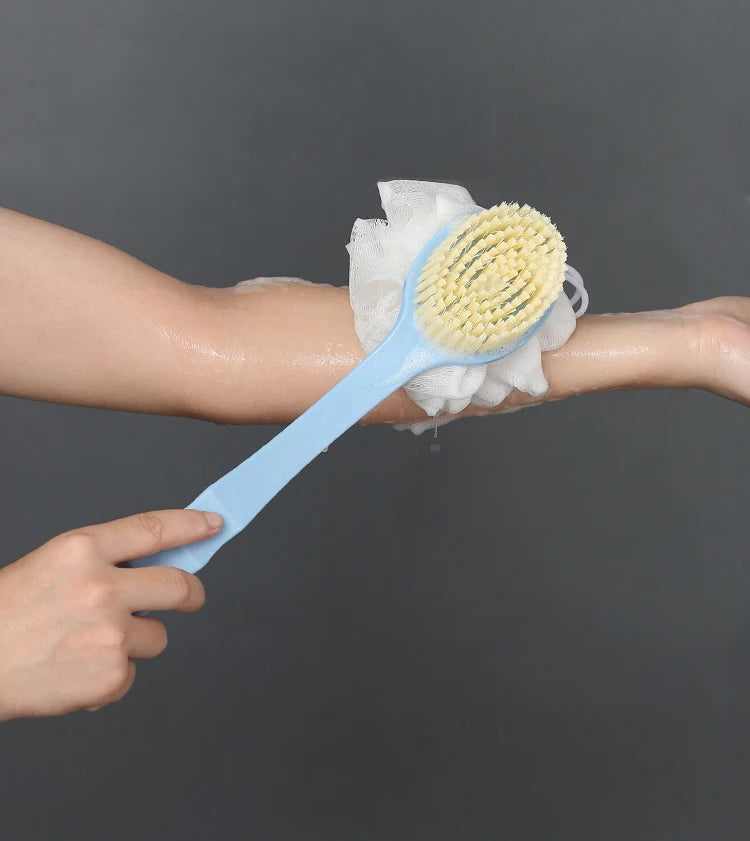 Long-handled Scrubbing Artifact Brush Bath Scrubbing Towel Household Bathroom Supplies Soft Hair Bathing Back Scrubbing Brush