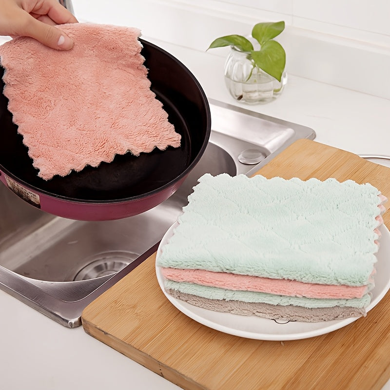Kitchen Microfiber Towel Absorbent Kitchen Cleaning Cloth Non-stick Oil Dish Towel Tableware Household Cleaning Cloth