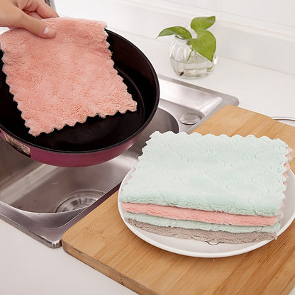 Kitchen Microfiber Towel Absorbent Kitchen Cleaning Cloth Non-stick Oil Dish Towel Tableware Household Cleaning Cloth