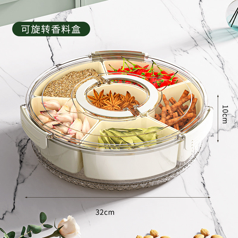 360° Rotating Sealed Partition Fruit Tray