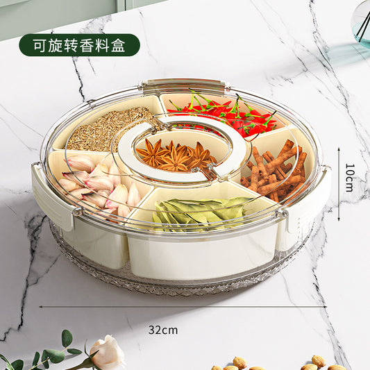 360° Rotating Sealed Partition Fruit Tray