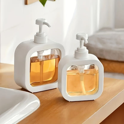 Square Plastic Soap Dispenser Set - Refillable Pump Bottles for Kitchen Bathroom, Fragrance-Free, Uncharged, Without Battery - Pack of 1 - for Home & Kitchen - Suitable for Everyday Use - Great Gift for Housewarming