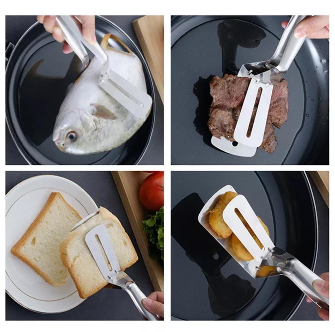 Stainless Steel Grilling Tongs for Fish And Meat, Versatile for Grilling Meat, Fish, Pancakes, And Bread, Featuring a Non-Slip Grip, Suitable for Korean BBQ, Fried Fish, And More. A Must-Have in The Kitchen