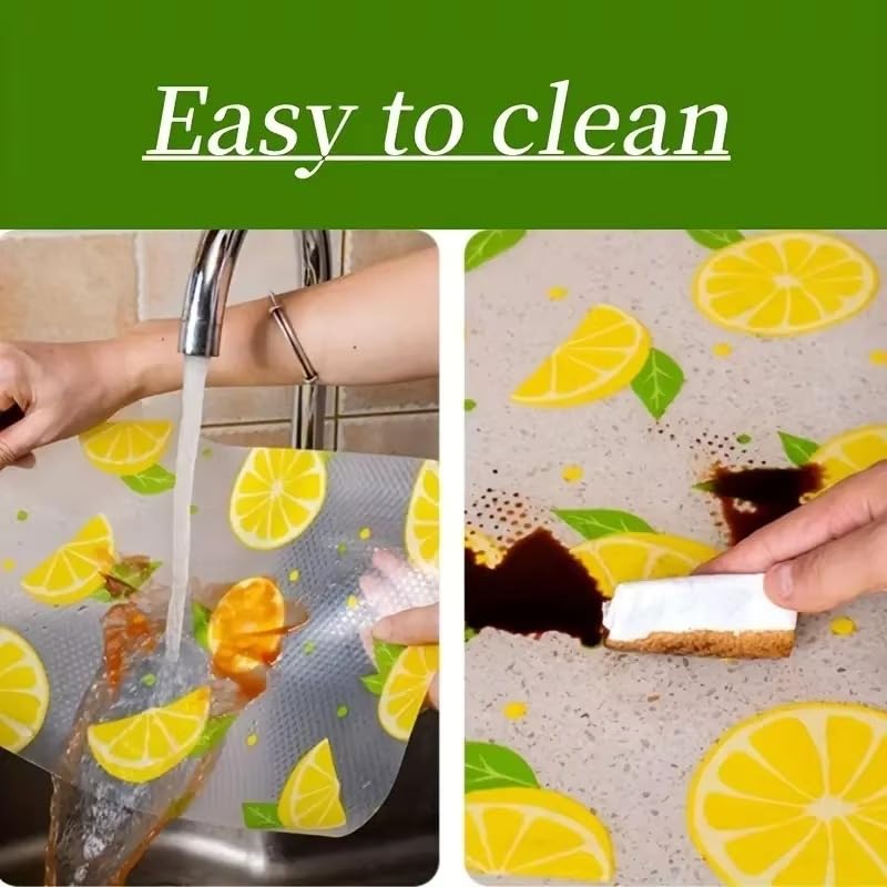 Fridge Mats, Kitchen Mat EVA Food Grade Multipurpose Washable Anti Slip Mat/Sheet for Fridge, Shelf Liners for Kitchen Shelves, Table, Kitchen Drawer mat - 45  x 150 cm