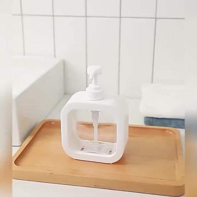 Square Plastic Soap Dispenser Set - Refillable Pump Bottles for Kitchen Bathroom, Fragrance-Free, Uncharged, Without Battery - Pack of 1 - for Home & Kitchen - Suitable for Everyday Use - Great Gift for Housewarming