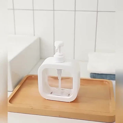 Square Plastic Soap Dispenser Set - Refillable Pump Bottles for Kitchen Bathroom, Fragrance-Free, Uncharged, Without Battery - Pack of 1 - for Home & Kitchen - Suitable for Everyday Use - Great Gift for Housewarming