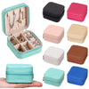 Mini Jewelry Organizer Display Travel Jewelry Zipper Case Boxes Earrings Necklace Ring Portable Jewelry Box Leather Storage