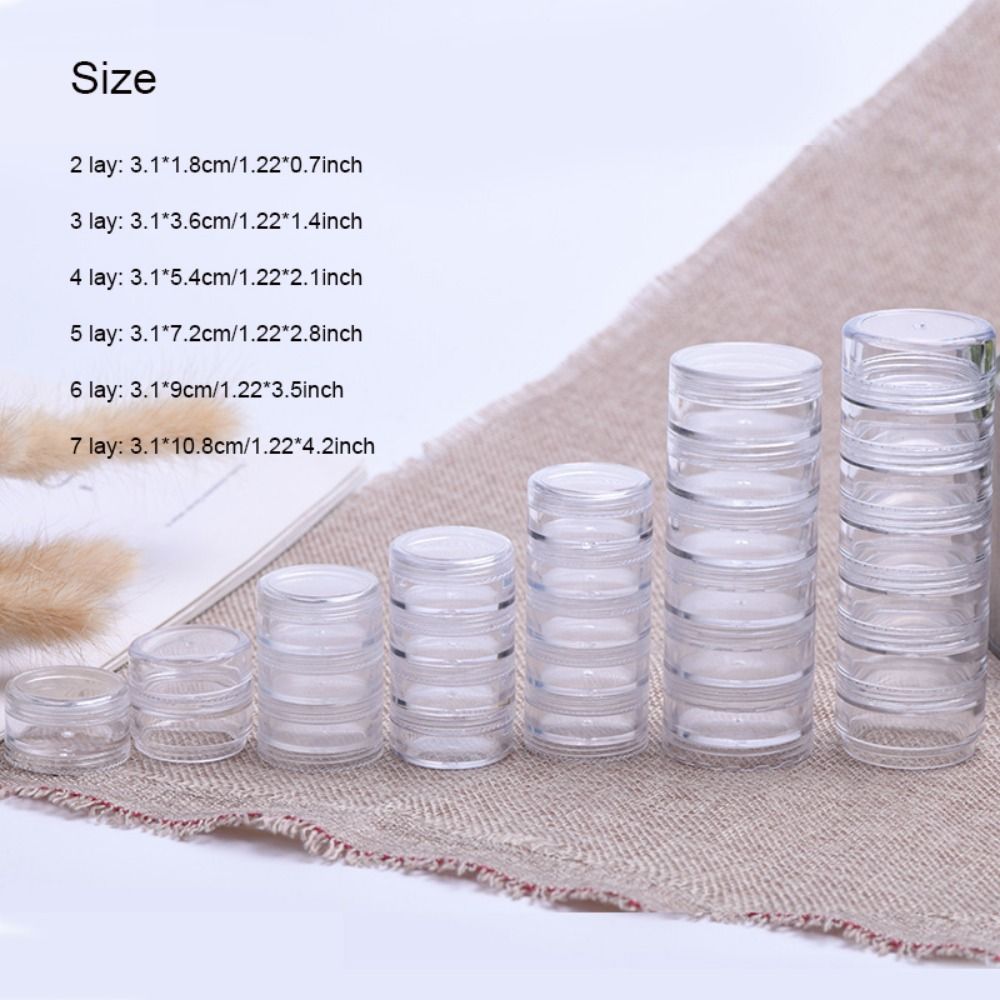 Multi-Layer Portable Transparent Round Stackable Jewelry Storage Box for Rings, Necklaces, Earrings, and Nail Art Accessories with Anti-Oxidation Protection, Jewelry Organizers