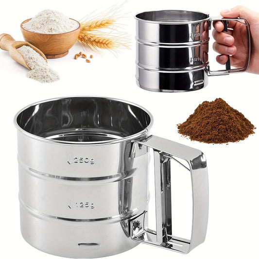 1pc of Semi-Automatic Flour Sifter, Handheld Flour Sieve, New Model for Filtering Flour, Baking Tool for Dusting, Kitchen And Restaurant Utensil